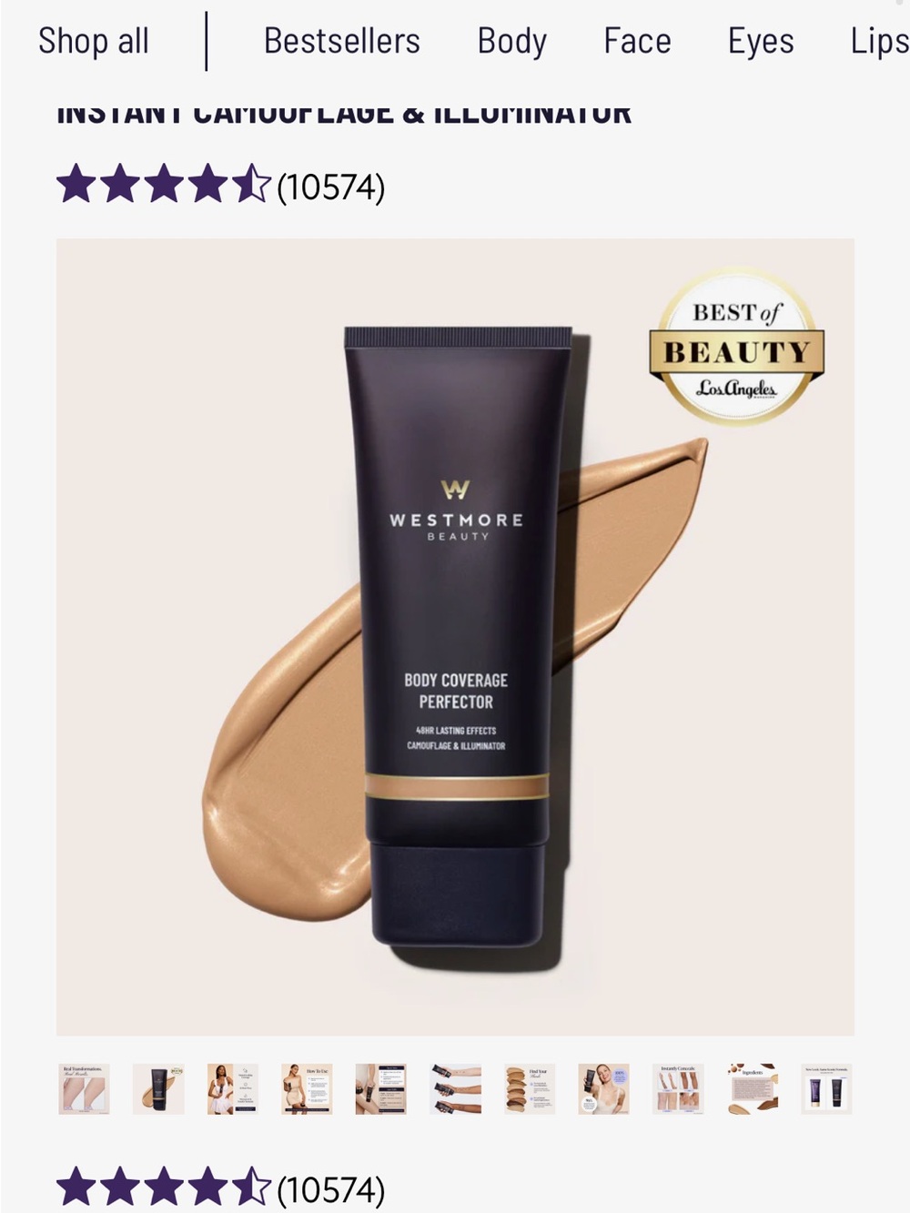Westmore Beauty body coverage perfector- NEW- 1N (light radiance).
